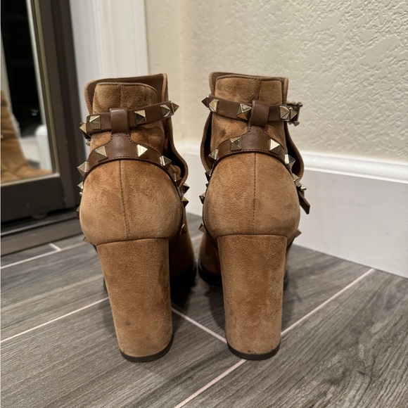 Valentino Rockstud Suede Block Heel Boots 37.5 - Picture 9 of 15